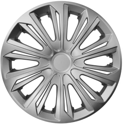 Luckyberg Radkappen 15 Zoll Strong | Radzierblenden 4er-Set für die meisten Automarken und Stahlfelgen, Zierkappen in vielen Farben. Felgenabdeckung für Autofelgen. (15 - Silver)