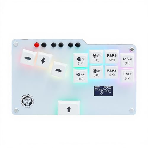 für FightingBox Gaming Keypad Controller, Fighting Stick Controller Joystick für Hitbox, mit Rotem für Cherry MX Mechanischen Schlüsselschalter, Unterstützt SOCD Anzeige