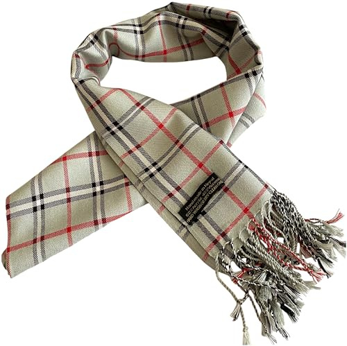 CJ Apparel herr nepalesisk tartan design mode halsduk sekunder halsdukar ansikte/hals wrap ny, grå tartan, one size