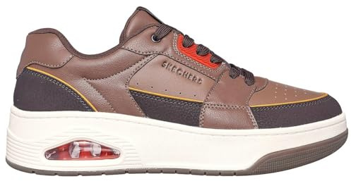 Skechers Men's Uno Court Low-Post Trainers, Brown, 9 UK