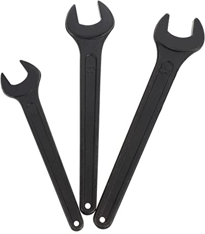 Veemoon 3pcs Heavy Duty Steel Spanners Open-end Wrench Single Head Wrench Tools Ergonomic Design for Easy Use