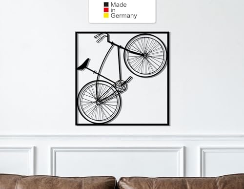 Fahrrad, Metall Wanddeko, Wanddeko Aus Metall, Wandbild aus Metall (Größe: 40 x 40 cm)