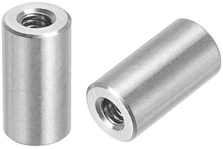 QUARKZMAN 10 Stück M4 Runde Verbindungsmuttern, 304 Edelstahl Kupplungsmutter 15mm/0,6 Länge Hülse Stange Stabmutter für Halterung, Grobgewinde M4x15x8mm