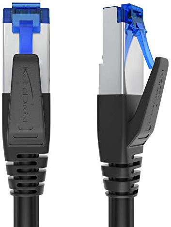 KabelDirekt – Cat-7-Netzwerkkabel – 2x0,3m – 10 Gigabit, RJ45 | 2er-Set Cat-7-LAN-/Patchkabel bis 10Gbit/s – für Highspeed-Netzwerke, PC, Switch, Router & Modem, RJ45, schwarz