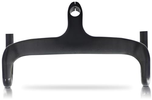 Yccyctrek integrated handlebar road bike handlebars carbon fiber aero handlebars for road bike handlebars 1-1/8(28.6mm) stem drop bicycle racing integrated carbon drop bars 3K Matte 400 * 90mm