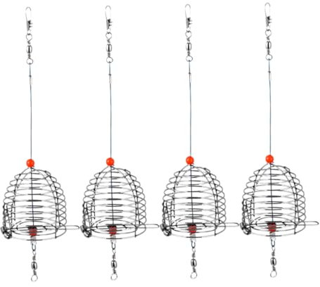 BELLIFFY Edelstahl Fischerköder Käfig 4 Stück Tragbarer Angelkäfig Für Aal Krabben Und Karpfen Korrosionsbeständiger Köderhalter 5cm Angelzubehör Für Angler