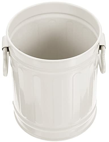 COHEALI Desktop-Speicher-Bucket lagercontainer Tischabfalleimer stifteschale Auto Stifthalter Retro-Mülleimer Bleistiftbehälter Aufbewahrungsbehälter für Stifte Eisen Weiß