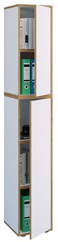 Holz Büroschrank Ordner Aktenschrank Büromöbel Schrank Salia 5-Fach Breite 30 cm Drehtür