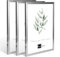3x Kunststoffrahmen modern Bilderrahmen Fotorahmen gradlinig Silber 30 X 40 cm