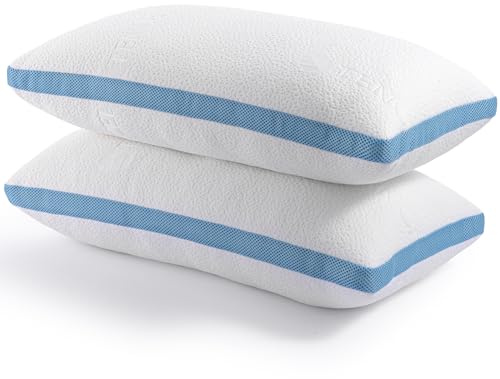 Hiimgo Kopfkissen 60 x 80 cm, Memory-Foam-Flocken, 2er Set