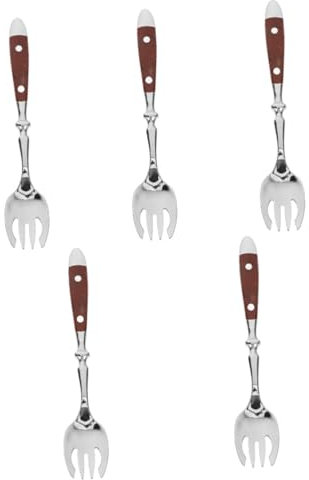 ULTECHNOVO 5pcs Salad Forks Dessert Forks Stainless Steel Handle for Comfortable to Hold for Household Tableware