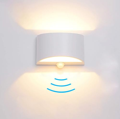 SERDEN LED Hardwired Motion Sensor Light Indoor Wall Sconce, Motion Sensor Wall Light Indoor Sconce Wall Aluminum Modern Wall Sconce for Living Room Hallway Stair 7W Warm White(Not Battery Operated)