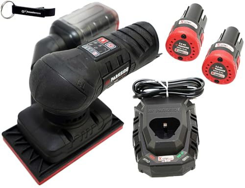 HEADNMORE® Bundle - PARKSIDE PERFORMANCE® 12V Akku Schwingschleifer PASSP 12 + HEADNMORE® Schlüsselanhänger (2x2Ah Akku)