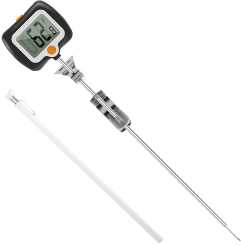Digital Candy Thermometer with Pot Clip Fast Instant Read Food Thermometer with Stainless Steel Probe and 180° Rotating LCD Display Practical Candy Thermograph for Sugar Maple Syrup Cheese Liquids