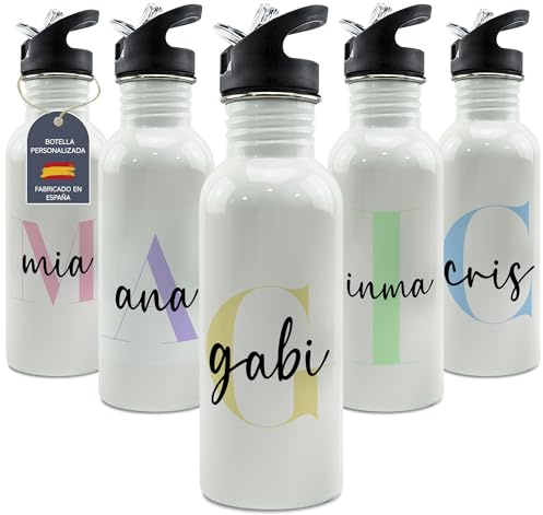 Personalisierte Trinkflasche mit Namen. Edelstahl-Trinkflasche 600ml für Fitness. Geschenk Frau Mann. Muttertag Geschenk. Sportflasche mit Strohhalmverschluss BPA-frei.