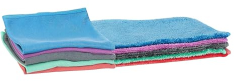 Aqua Clean Kristall Fenstertücher Set, 10-teilig, Mikrofaser Reinigungstücher für Streifenfreie Reinigung, 5X 35x45cm + 5X 30x30cm, Mehrfarbig