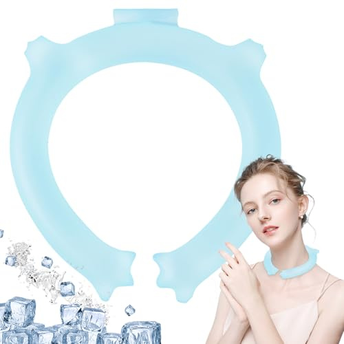 Cooling Neck Ring,Reusable Neck Cooler Collar - Heat Protection Ice Scarf Cooling Wrap for Beach Running Camping Children Outdoor Golf Fishing Gym Hiking Event Site Adult Commuting, blue, Refer to