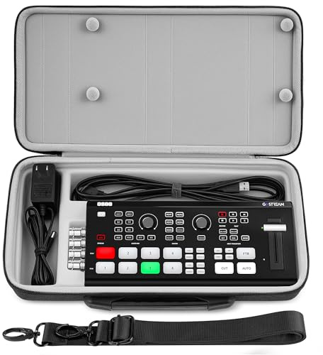 GEEKRIA Hard Shell Travel Case Compatible with Osee GoStream Deck/GoStream Deck Pro/GoStream Duet, Audio Video Mixer Switcher Carrying Bag (Dark Gray)