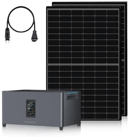 ECO-WORTHY Balkonkraftwerk mit Speicher 2560Wh Jupiter C+ 860W Solarpanels | 2560Wh Marstek Stromspeicher 2×430W Solarpanel 4 MPPTs,Plug&Play Installation Solaranlage Komplettset für Dach Balkon Garten