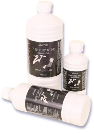 Hartem - Turpentine Oil for Oil Painting | Pure Turpentine Essence with Lemon Aroma | Dilution and Utensil Cleaning Medium | Medium-Fast Evaporation | 250 ml