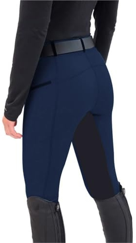 Leggings d'équitation Collants de Sport Taille Haute for Femmes, Pantalons Thermiques Sexy for l'hiver, Jeggings Push-up Chauds, Culottes d'équitation(Dark Blue,L)