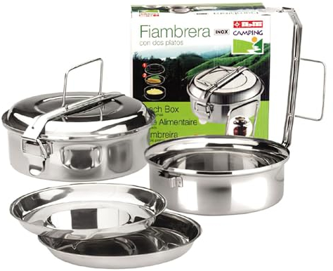 IBILI 720618 Contenitore per il pranzo in acciaio inossidabile con piatti, multicolore, 18 cm