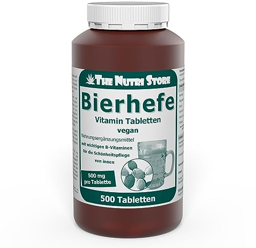 Bierhefe 500 mg Vitamin Tabletten 500 Stk. - mit wichtigen B-Vitaminen für die Schönheitspflege von innen