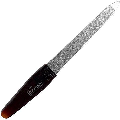 May Saphir Nagelfeile Solingen 12,5cm für Fingernägel | Kompakte Saphir-Nagelfeile (12,5 cm) aus Solingen inkl. Blister. Ideal für Maniküre und Reise