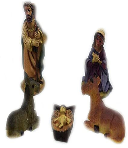 euromarchi Mini-Krippenfiguren, 5 Figuren, 3,5 cm, aus Kunstharz