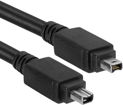 CABLEPELADO Cable Firewire 4 pin, Cable IEEE 1394a de 4 pines a 4 pines, cable DV iLink 4 pin, Cable FireWire de baja velocidad de 4 pines, Negro, 1.80 metros