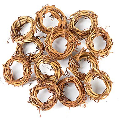 Factory Direct Craft Gruppo di 12 mini ghirlande di vite essiccate naturali, 5,1 cm