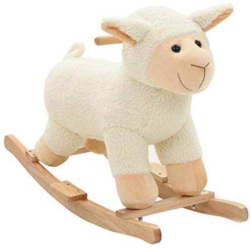 Festnight Schaukeltier Schaf Plüsch Schaukelschaf | Schaukelspielzeug Geeignet für Kinder ab 24 Monaten | Lieblingsspielzeug 78 x 34 x 58 cm Rosa