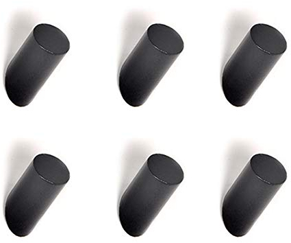 ANZOME 6Pack Wooden Coat Hooks, 10kg wooden hooks for walls, Wooden Coat Peg Coat Hanger, Heavy Duty Hooks for Hanging Clothes, Hat, Scarves and Headphone in Bedroom, Living room(Short,Black)