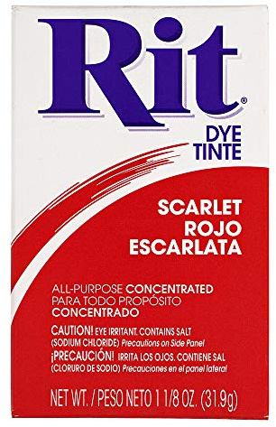 All Purpose Concentrated Rit Dye Powder Single Pack for Clothing, Décor, and Crafts – Scarlet Red