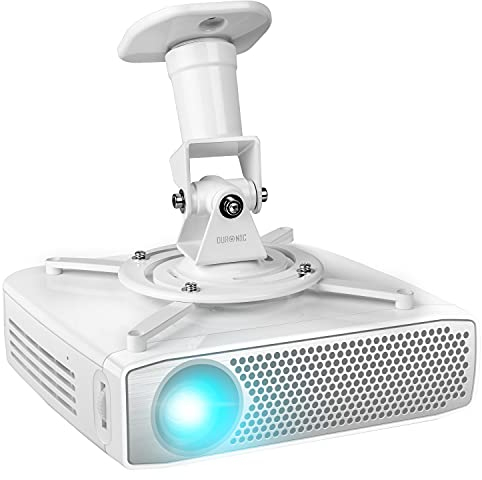 Duronic Projector Mount PB07XB | Bracket Fixing for Ceiling | 10kg Capacity | Universal | Heavy Duty | Fittings Included | Rotate 360 °, Swivel 180 °, Tilt 180° for Easy Projection Set-up