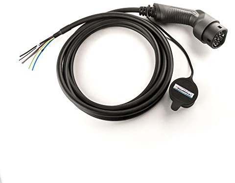5m Ladekabel 3 Phasen 400V 22kW 32A Typ 2 mit freiem Kabelende für Eigenbau Wallbox Ladestation Wallbox24