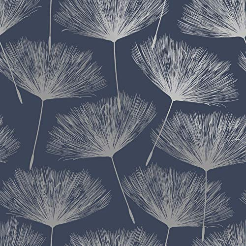 Holden Decor 12922 Glistening Fleur Navy Wallpaper, Dark Blue Colour