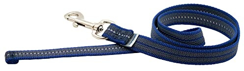 Gummierte Leine ohne Handschlaufe - blau, 100 cm (1 m)