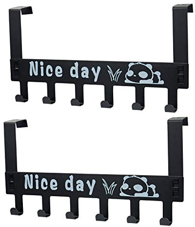 Fest 2 Stück Türhaken Aufhänger Schlafzimmer Badezimmer Türhaken Nahtlos und Nagelfrei Türrückenhaken Cartoon Kreative Haken zum Aufhängen von Mantel, Handtuch, Tasche