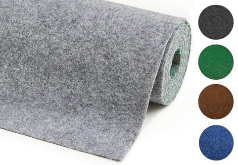 misento Kunstrasen Easy, Outdoor Rasenteppich, 133x300 cm, Grau | Balkonteppich, 4mm, Nadelfilz Kunstrasenteppich für Balkon, Terrasse und Camping, Outdoor Teppich