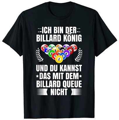 Billard Kö Cue Queue Snooker T-Shirt