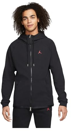 Nike DJ0886-010 M J ESS WARMUP JACKET Giacca Uomo BLACK/GYM RED L