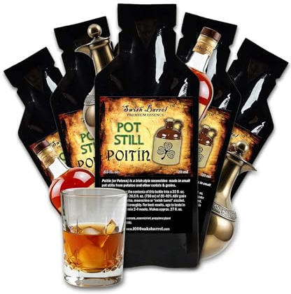 Pot Still Poitin Flavoring Essence (5 Pack) Liquor Flavor Refill Packets for Bootleg Kits & Barrel Aging, Swish Barrel Extract for Cocktails, Mixology & Moonshine Distilling, 5 x 20ml (.65oz)