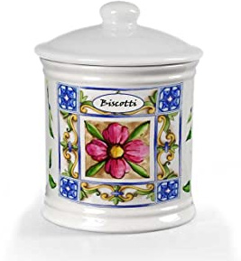 Gicos Barattolo biscottiera biscuits contenitore biscotti in ceramica 19 cm decoro terra e sole mosaico TAW- 828454