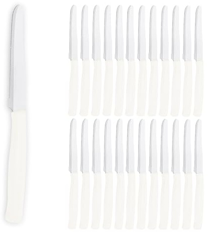 NOBILE LOVELYCARE 24 coltelli da cucina bianco coltello da tavola lama seghettata acciaio inox coltelli da bistecca pane sempre utili in cucina