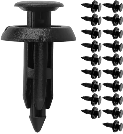 Clips de fixation automobile, 20 pièces, Ø 6 mm tige, Ø 15 mm tête, en noir, en plastique, Clip de garniture de porte, Clips d'intérieur, Pinces de pare-chocs, Support de garniture décorative