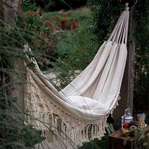 Vaguelly Schaukelhängematte Aus Canvas Für Personen Outdoor Camping-hängematte Doppelhängematte Zum Entspannen Leicht Und Tragbar