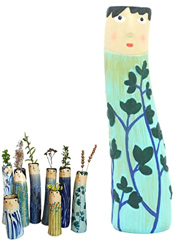 Spring Family Bud Vasen, Böhmische Familie Menschliches Gesicht Blumenvase Aus Kunstharz, Handgefertigter Blumentopf Für Wohnzimmer, Schreibtisch, Büro, Dekoration (1)