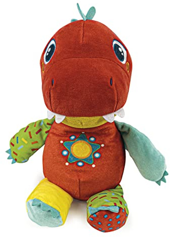 Clementoni 61384 Little Dinosaur-Play Plüsch, interaktives Kleinkind, Licht und Geräusche, Lernsäugling, Aktivitätsspielzeug für 6 Monate, Mehrfarbig