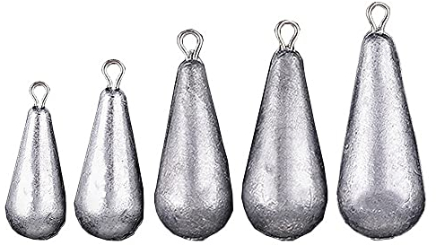 Angelgewichte, Sinker, 5-teiliges Angel-Set, Eisengewicht, Fischguss-Werkzeug-Set, Tropfen-Stil, Sinker, Angler-Angelzubehör, 30–200 g